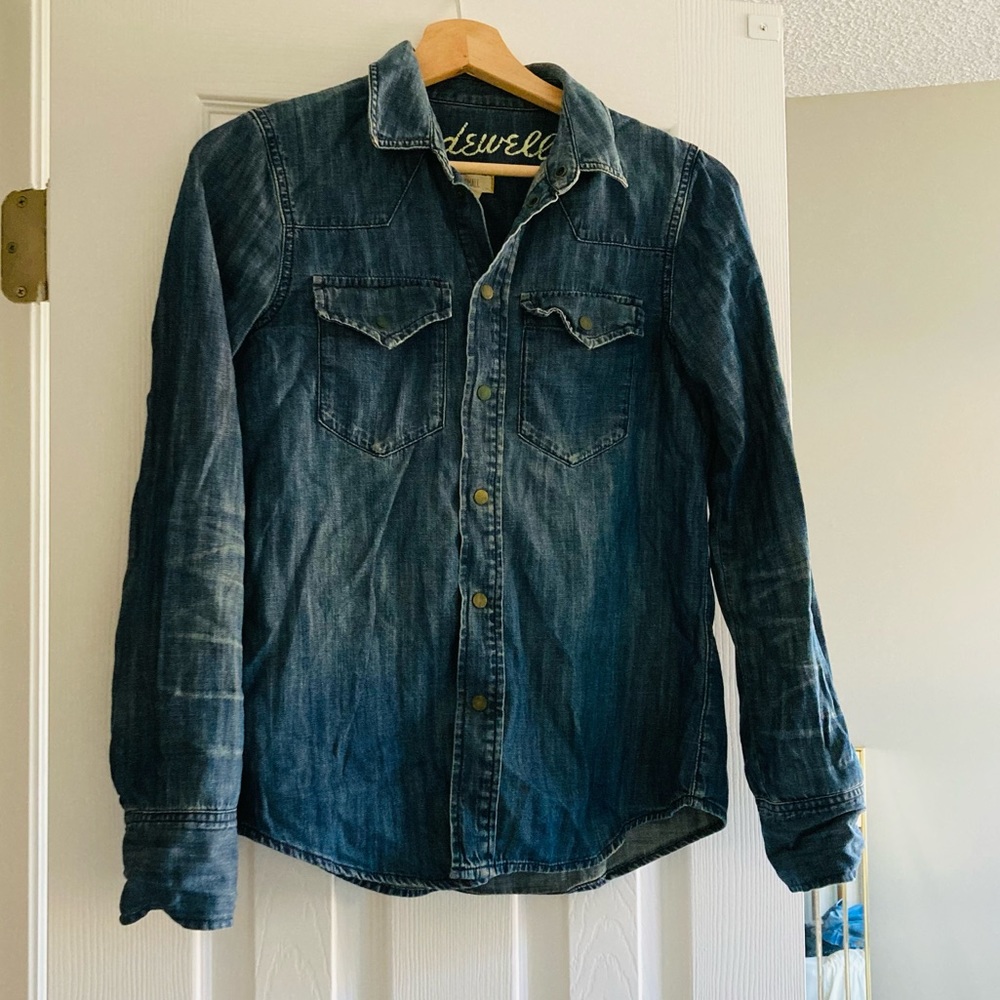 Madewell denim button up down shirt xs